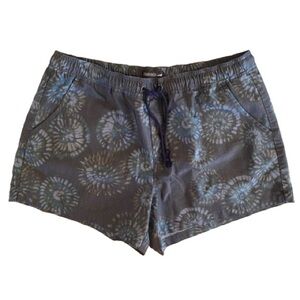 Toad&Co Women’s Boundless Shorts T1312006 True Navy Tie Dye Size L Gorpcore EUC